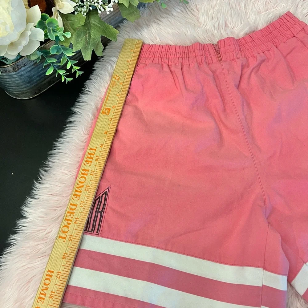 Victoria Harbor Vintage 80s 90s Pink White Stripe Pull On Shorts Sz M As‎ Is